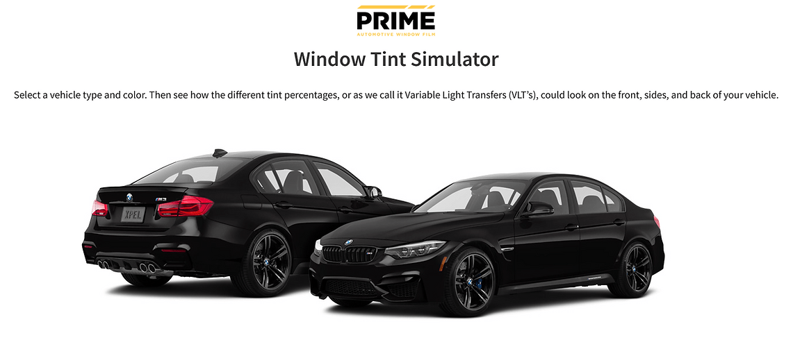 Window Tint Simulator - Click to access XPEL interactive simulator